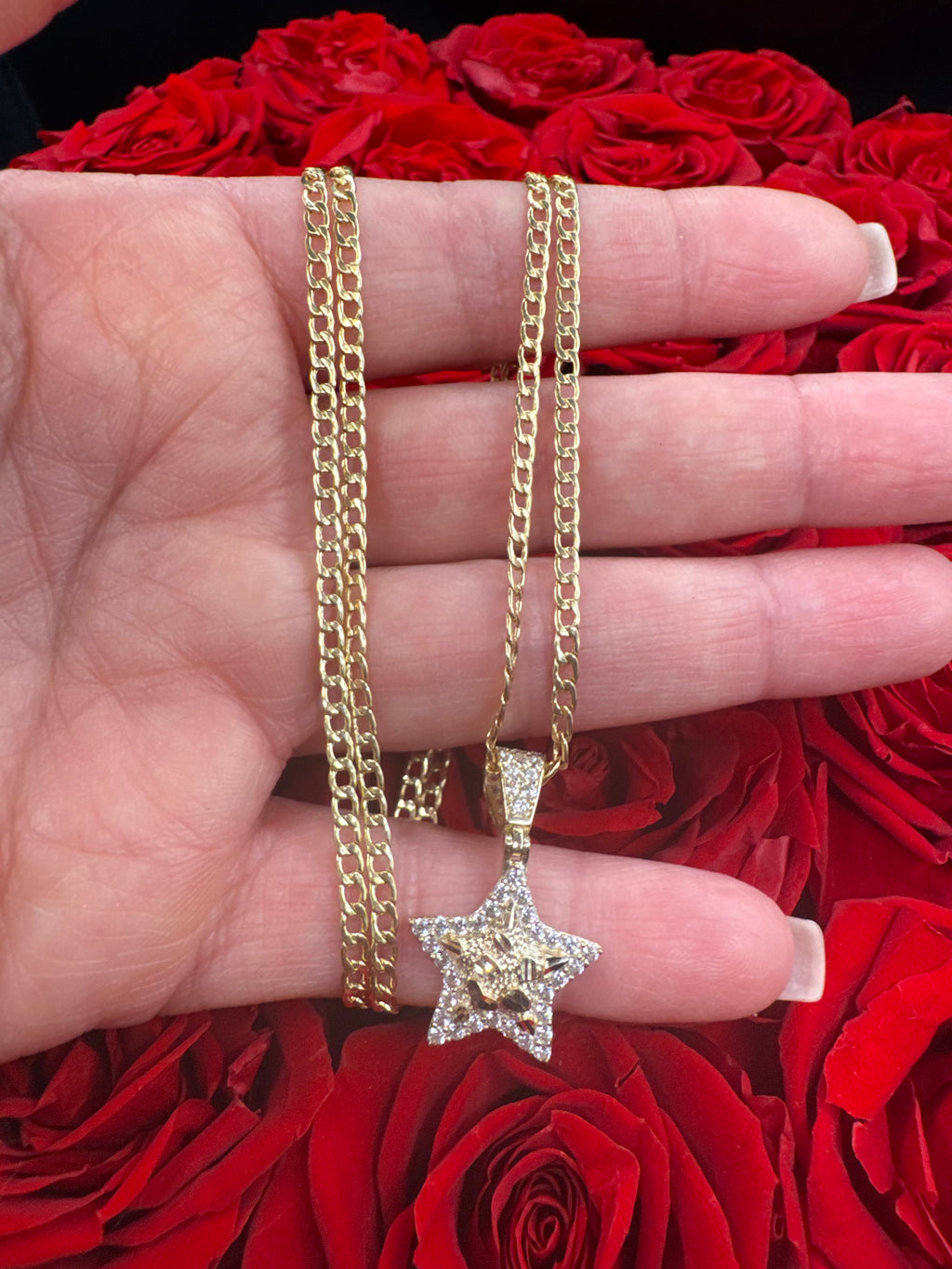 Cadena corte brillo 10k