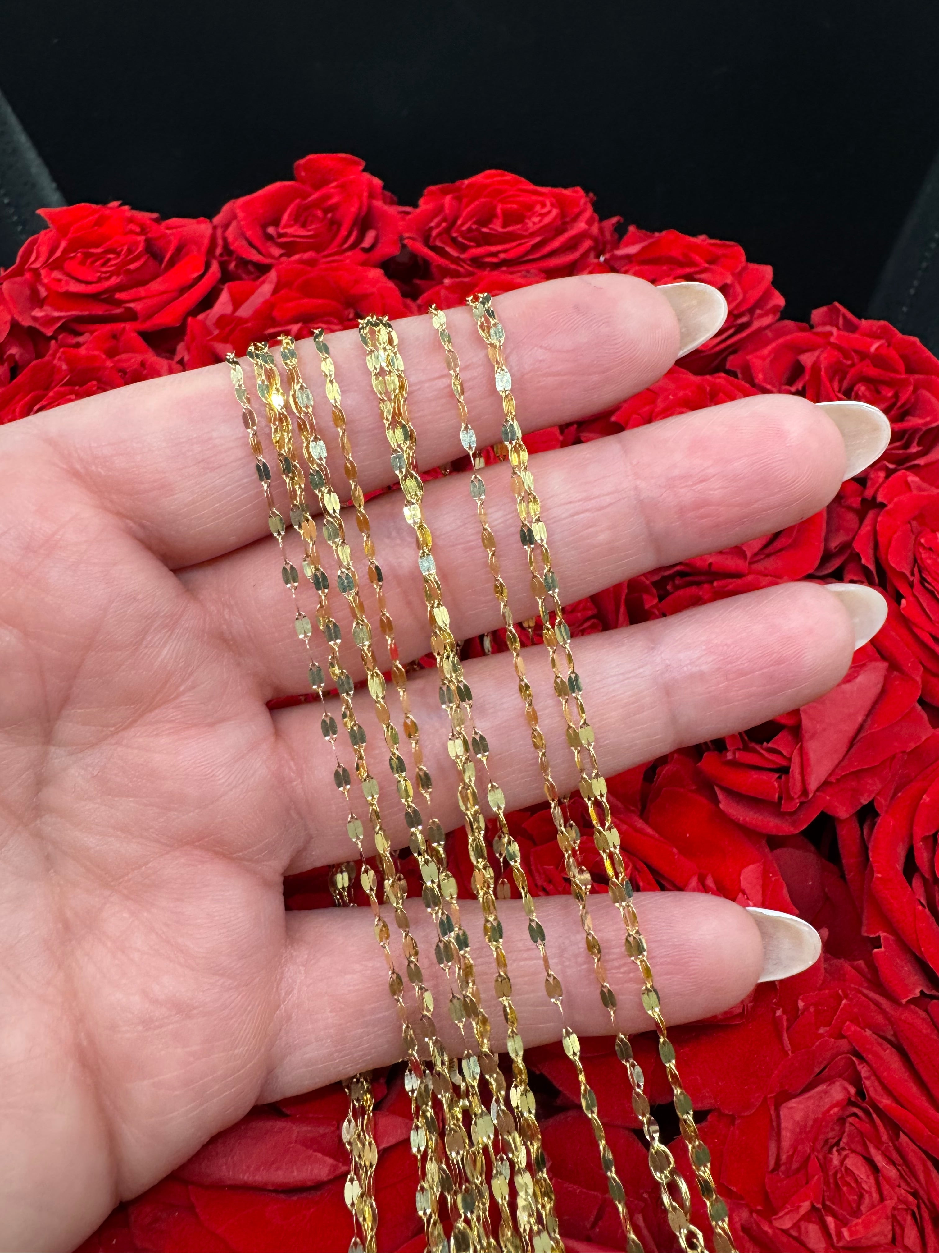 Cadenas corte espejo en 14k