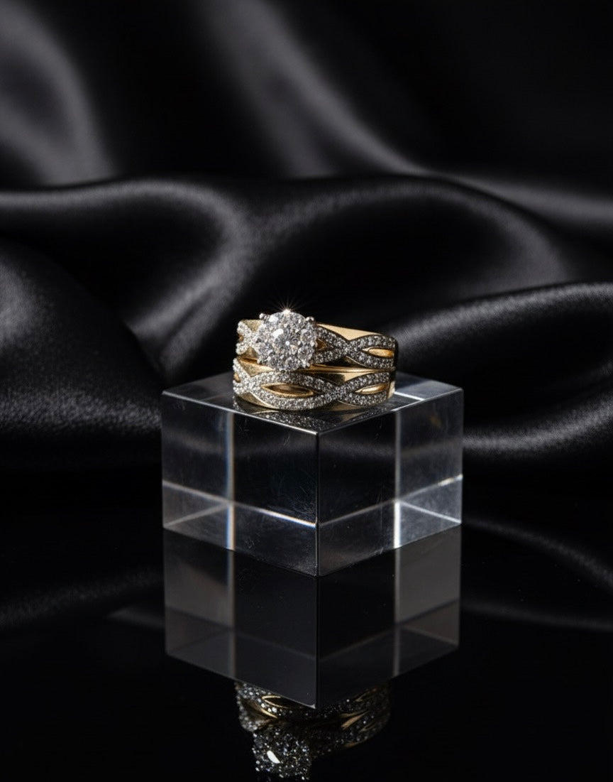 Anillos de compromiso de diamante en 10k