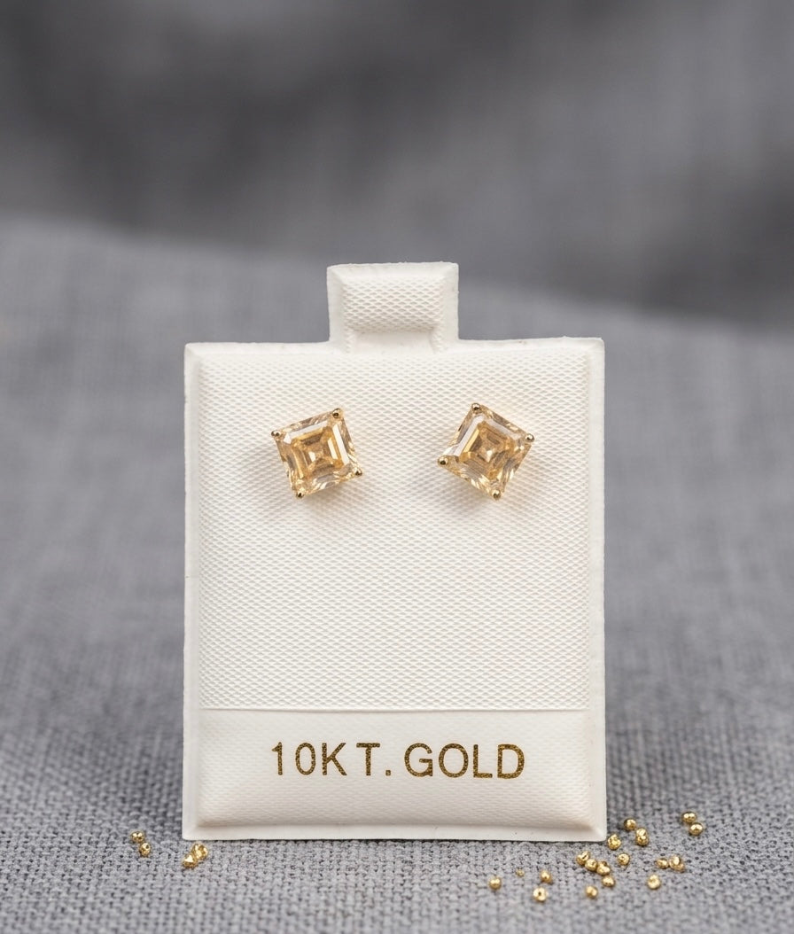 Aretes de piedra Moissanite 10k