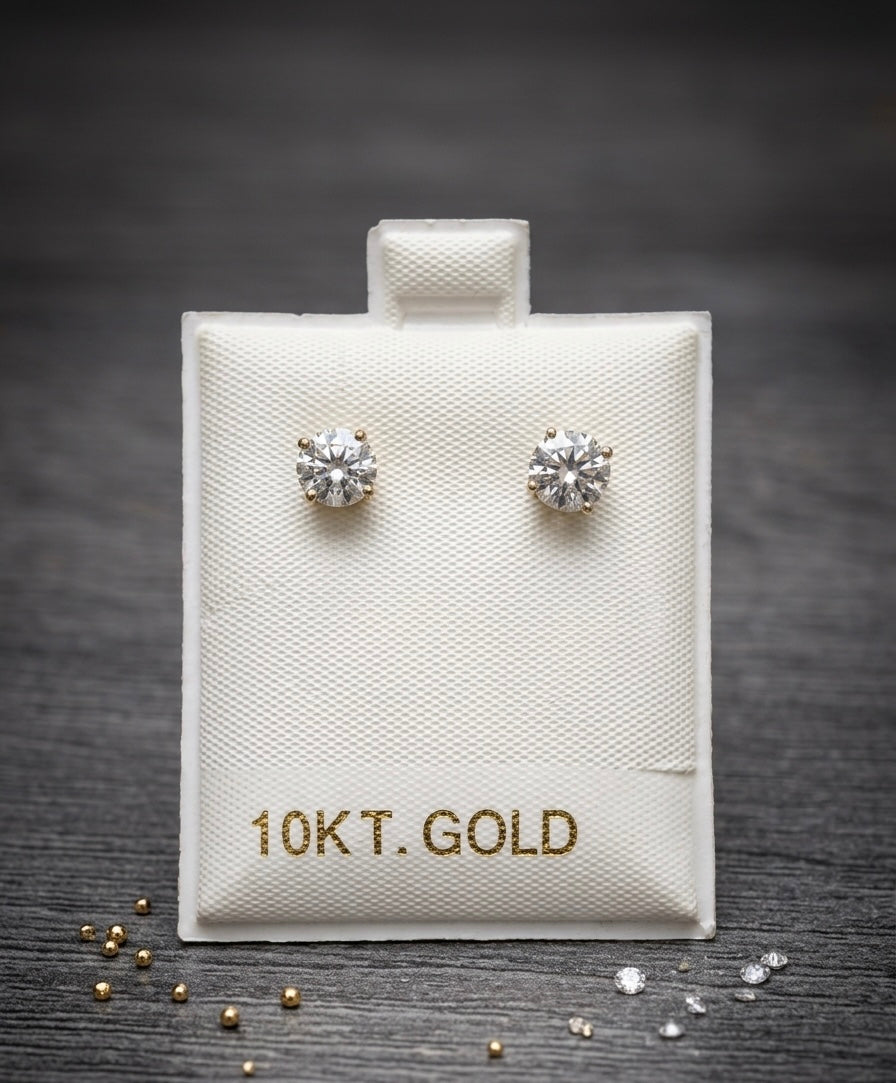 Aretes de piedra Moissanite 10k