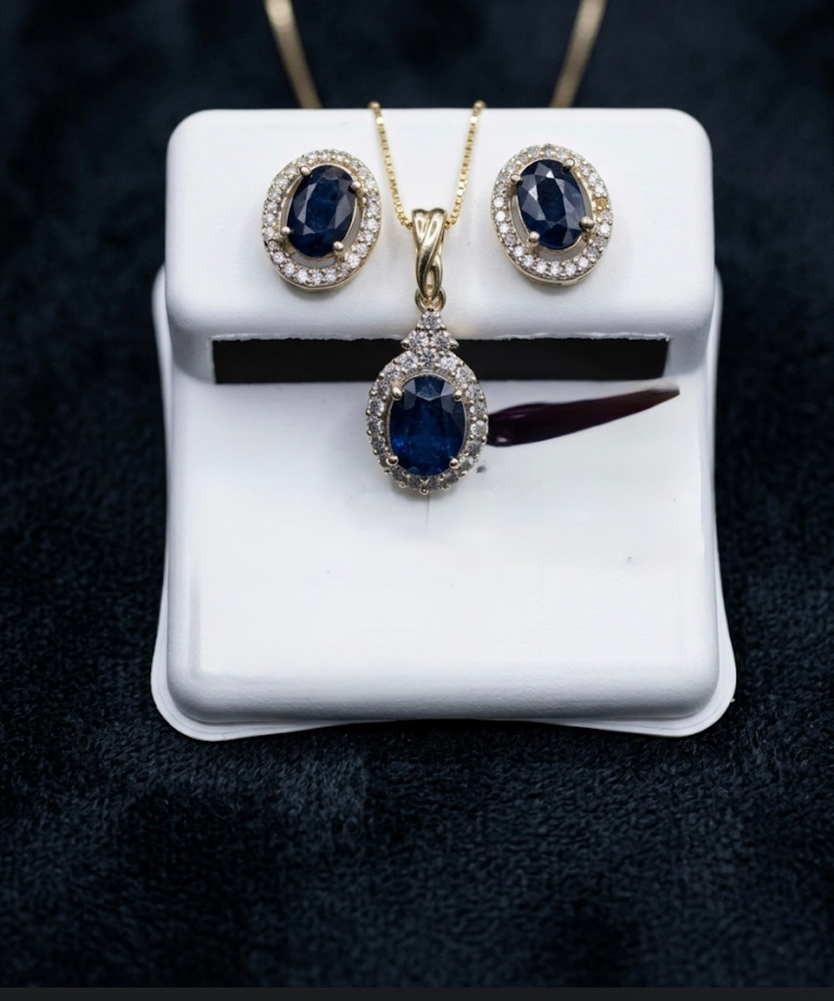 Set de Zafiro con Diamante 10k