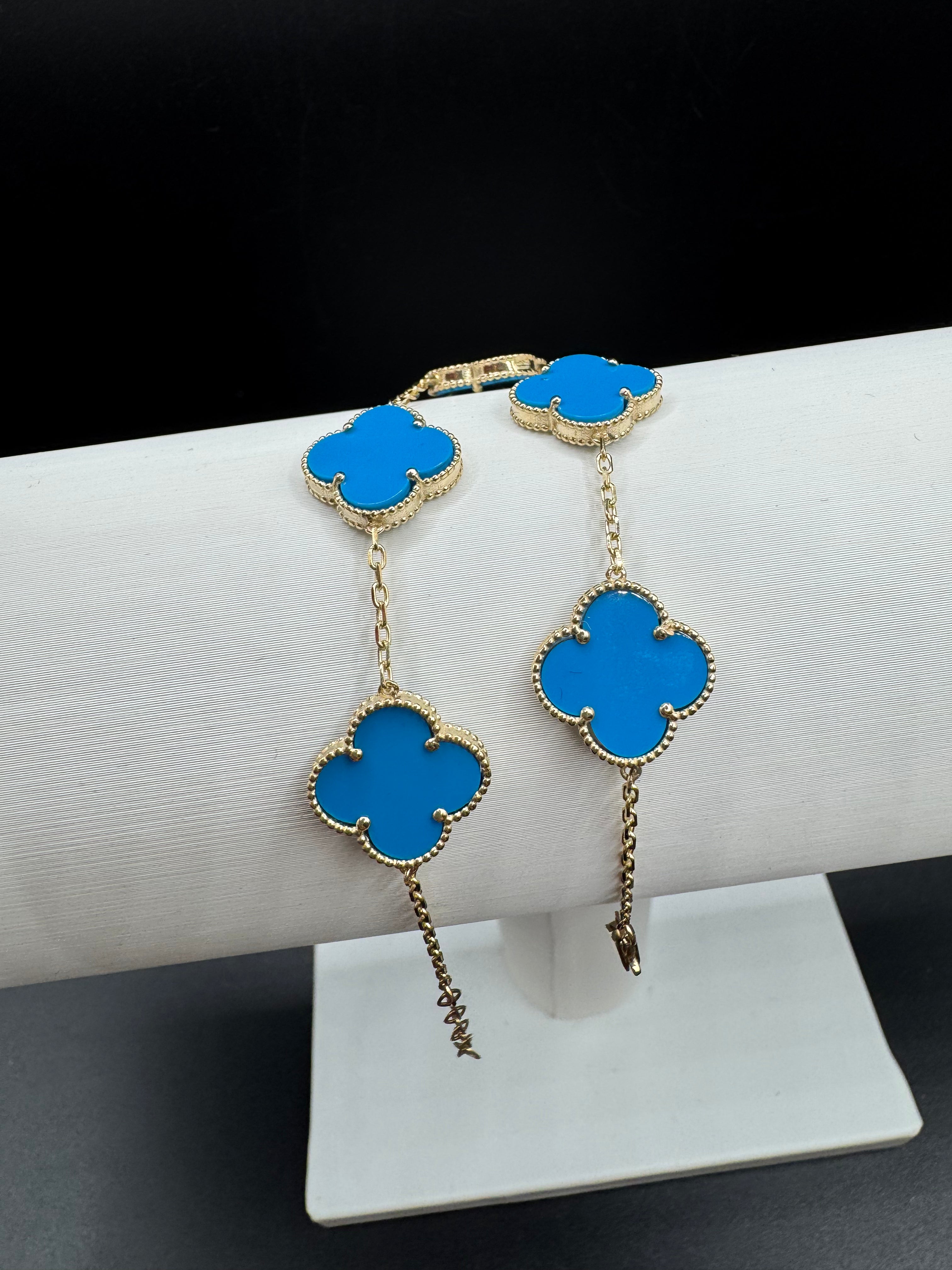 Pulsera clover de 14k