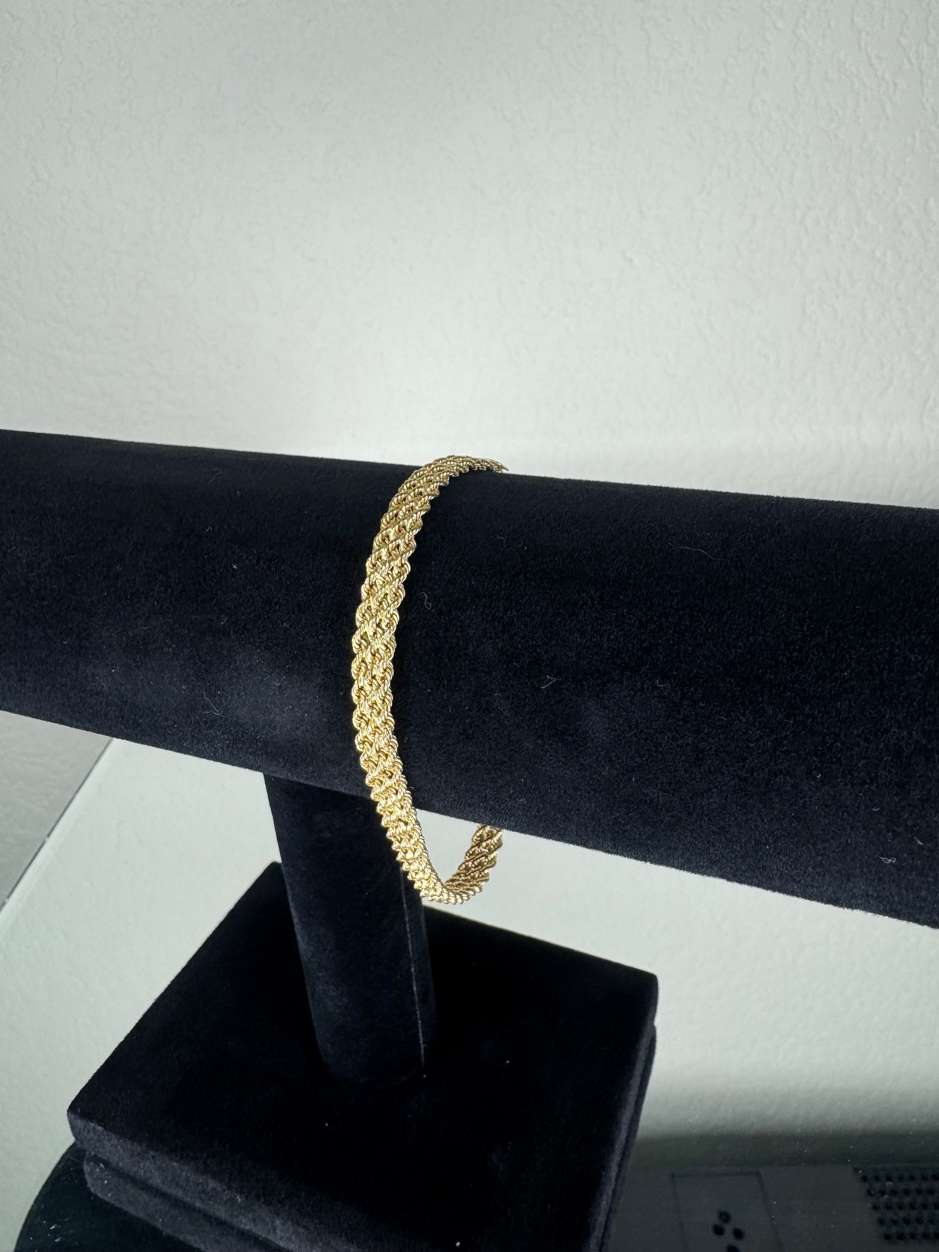 5.75MM 10K YELLOW GOLD MULTI STRAND ROPE BRACELET