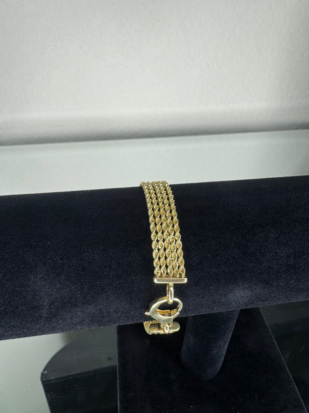 9MM 10K YELLOW GOLD MULTI STRAND ROPE BRACELET