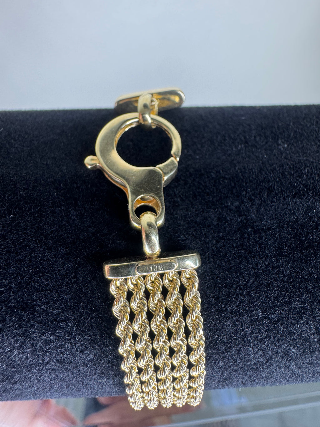 9MM 10K YELLOW GOLD MULTI STRAND ROPE BRACELET