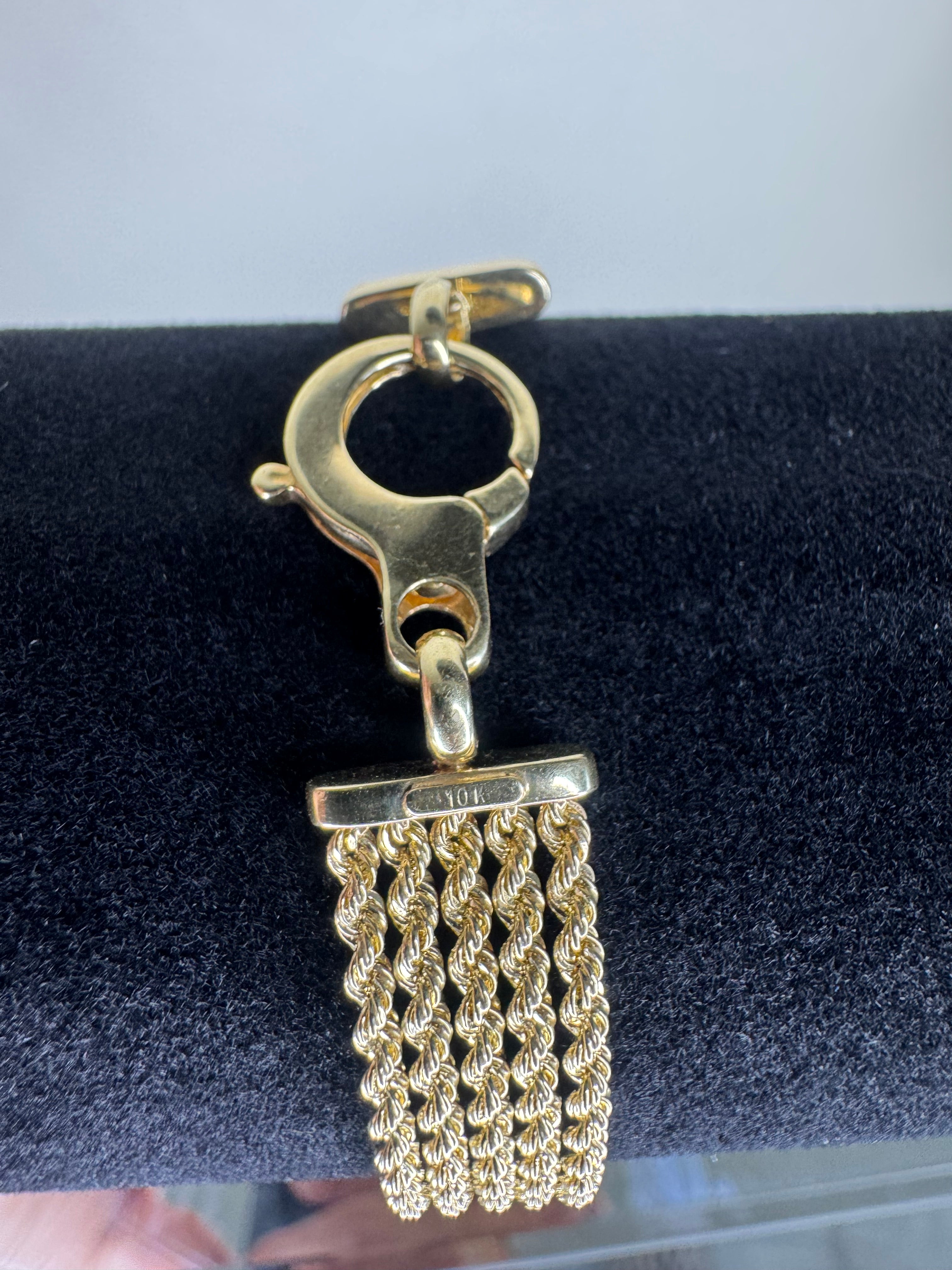 9MM 10K YELLOW GOLD MULTI STRAND ROPE BRACELET