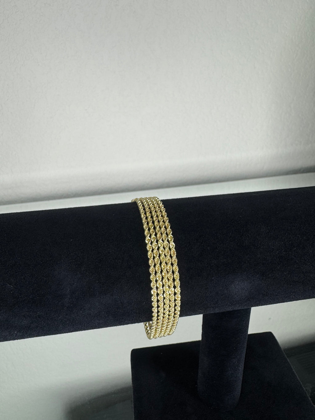 9MM 10K YELLOW GOLD MULTI STRAND ROPE BRACELET