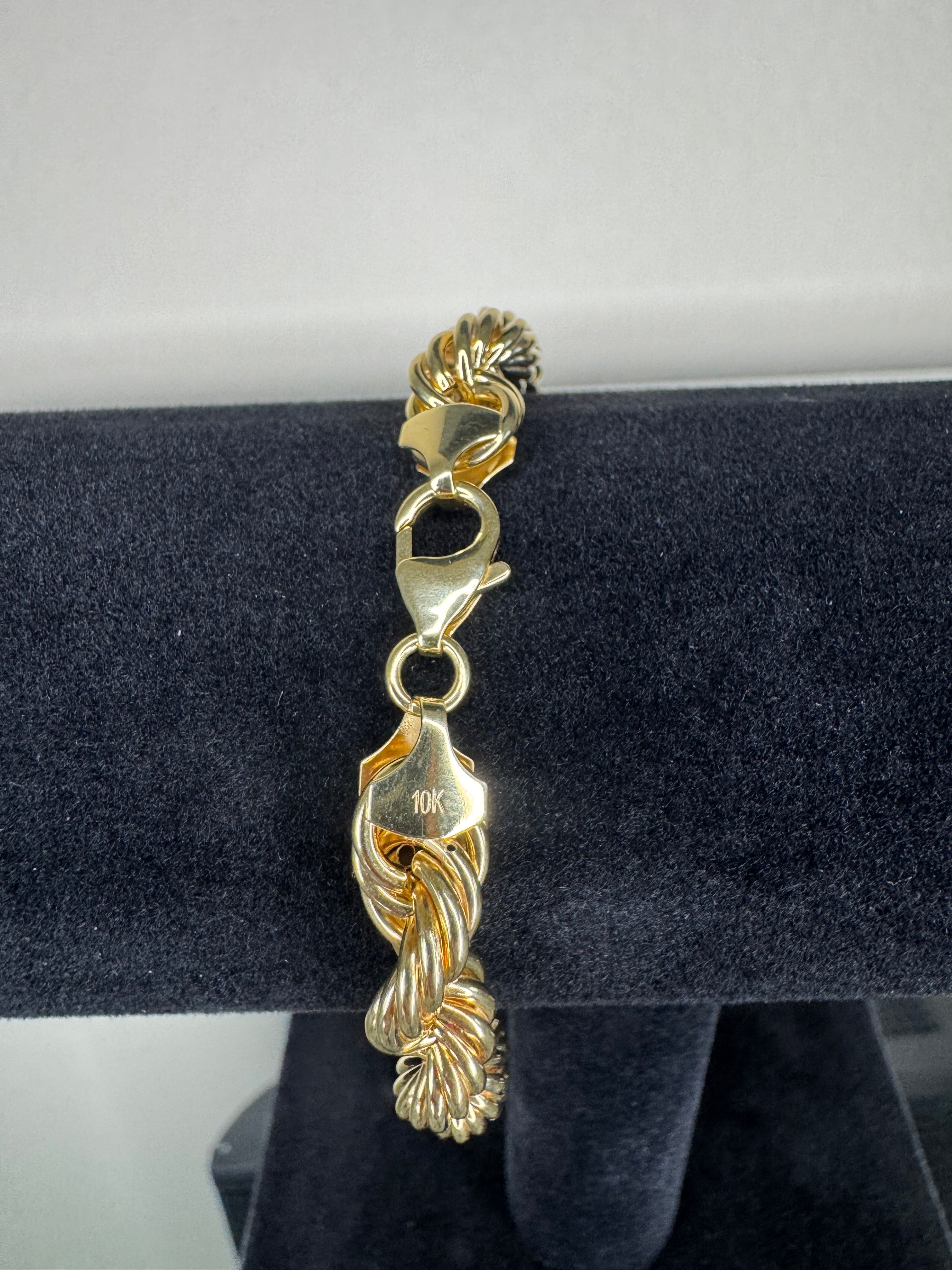 8.30MM 10K YELLOW GOLD ROPE BRACELET