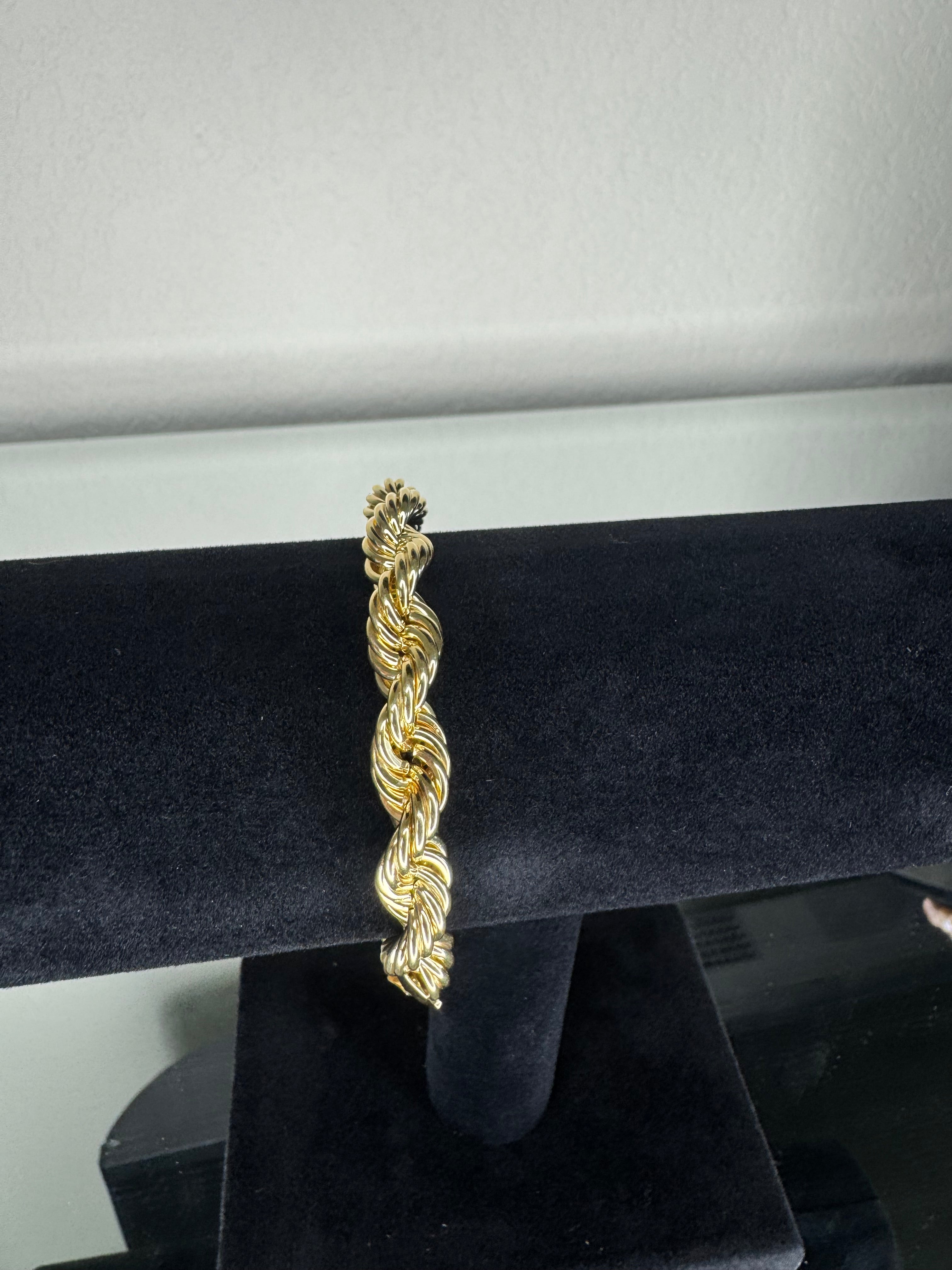 8.30MM 10K YELLOW GOLD ROPE BRACELET