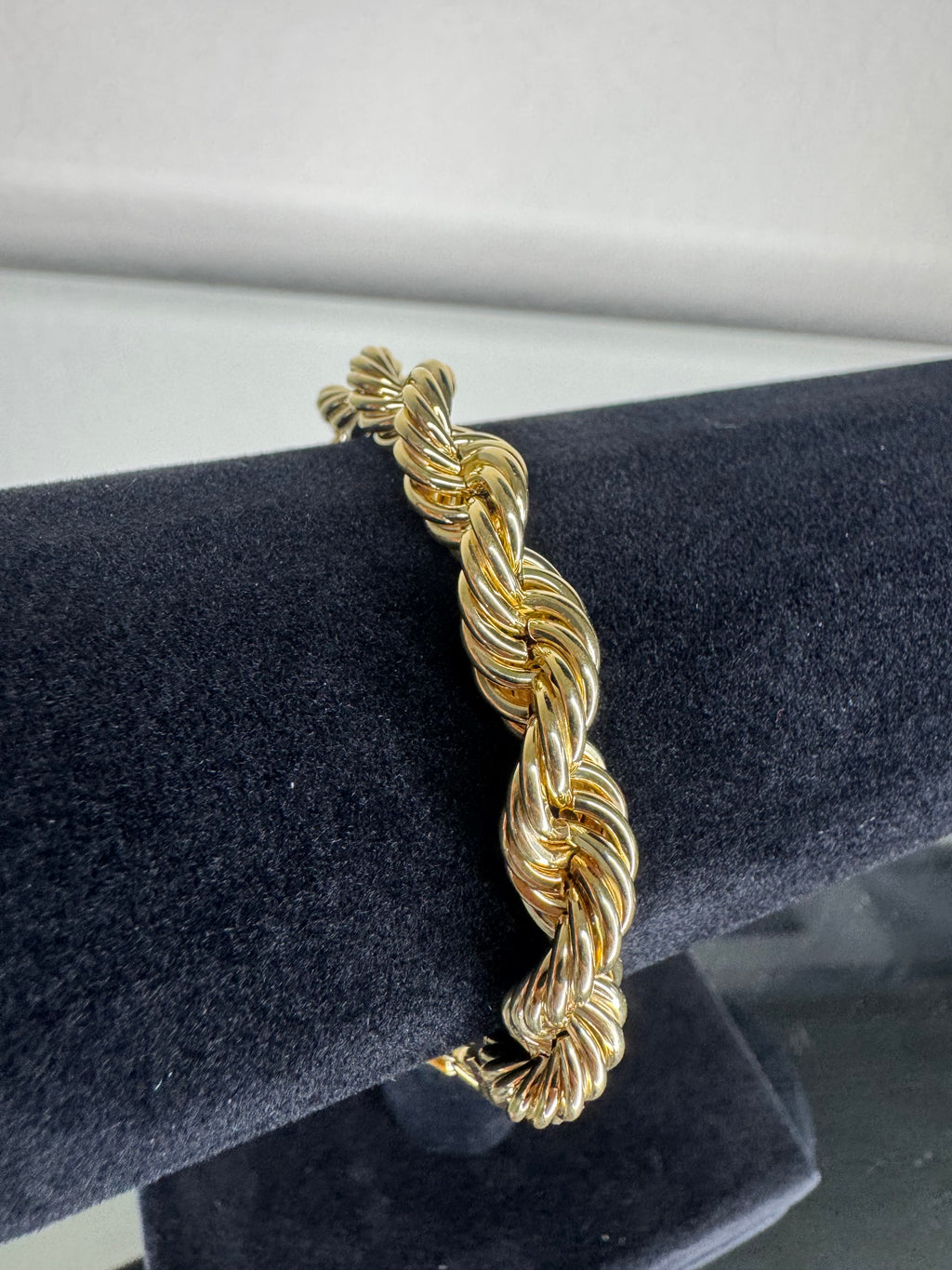 8.30MM 10K YELLOW GOLD ROPE BRACELET