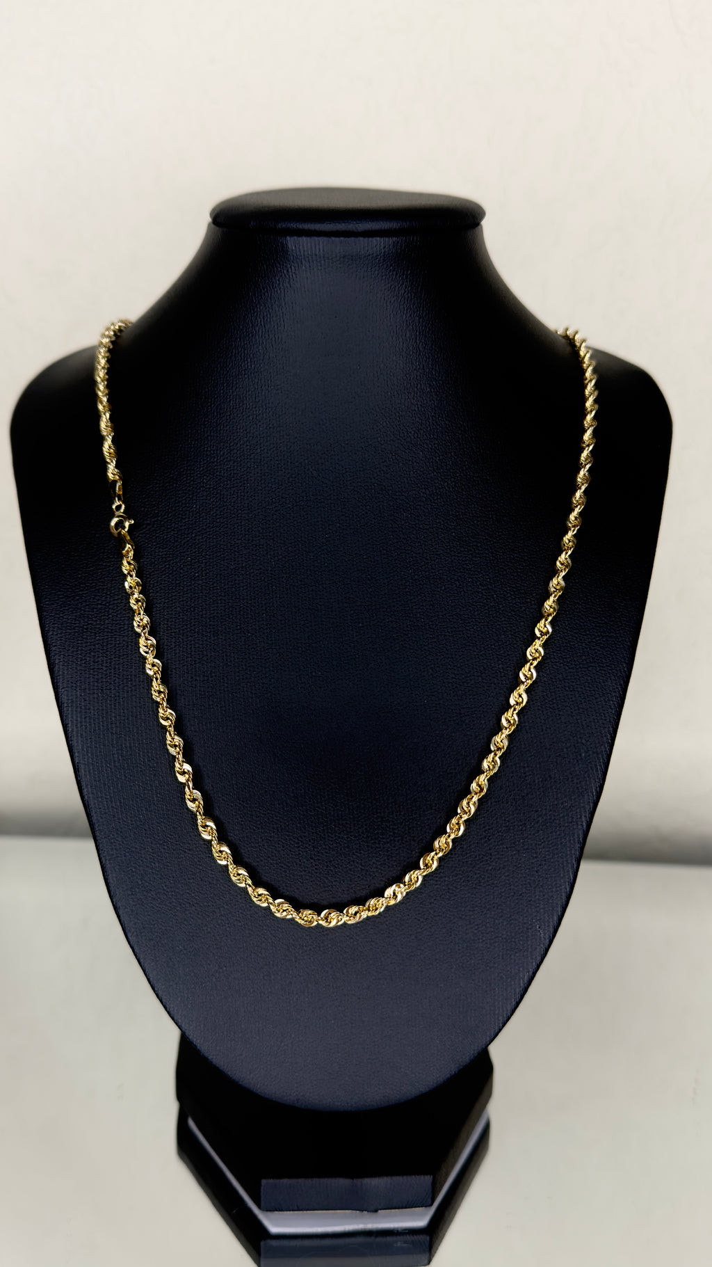 Hollow Rope Necklace 10K Yellow Gold 24 Length 2.5mm