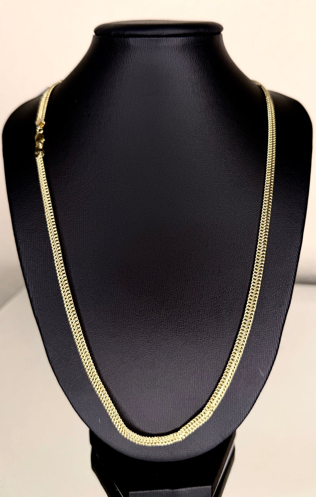 Hollow Bismark Chain Necklace 10K Yellow Gold 20" 4mm