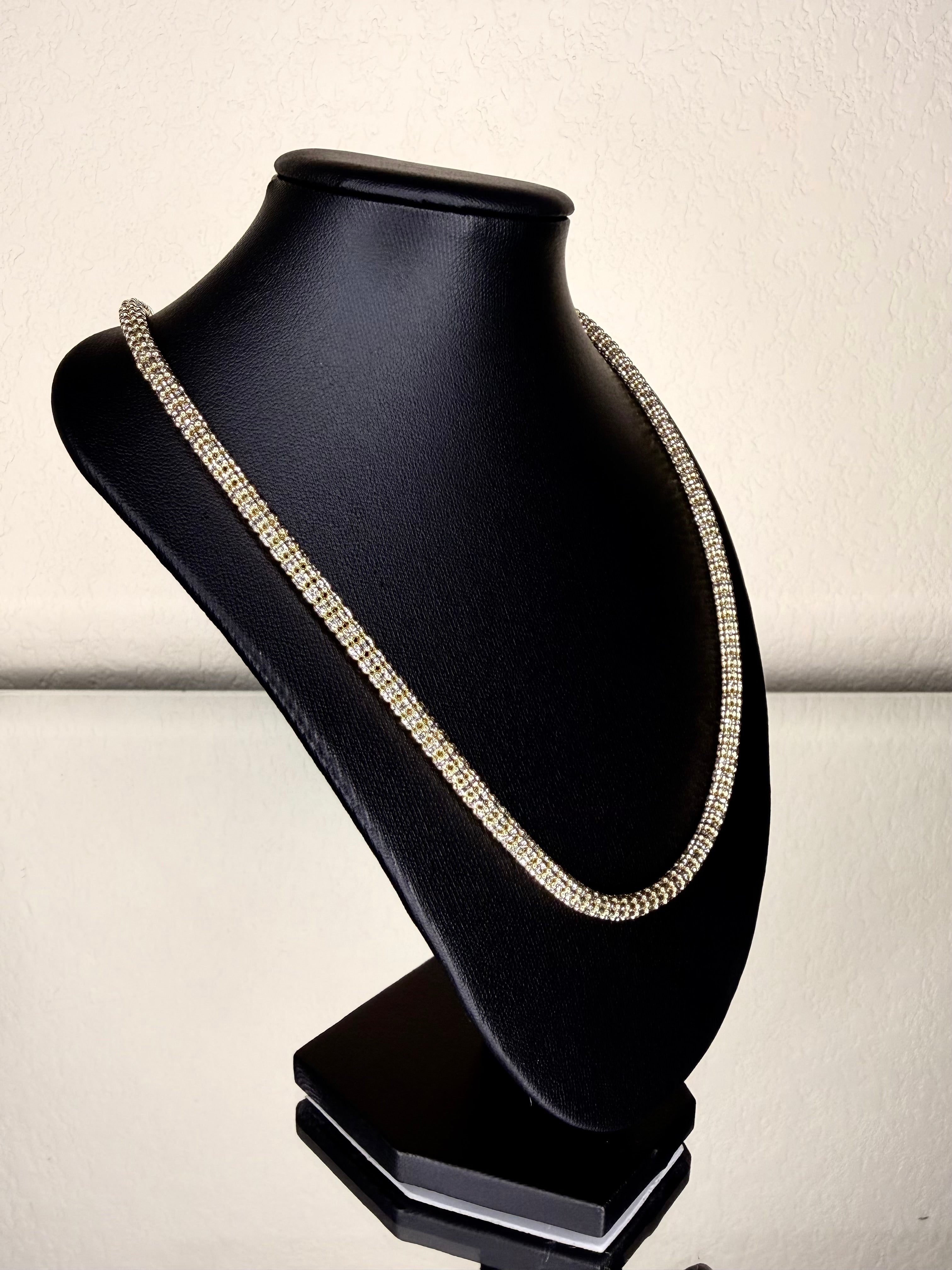 Ice Chain 10K Yellow White Gold