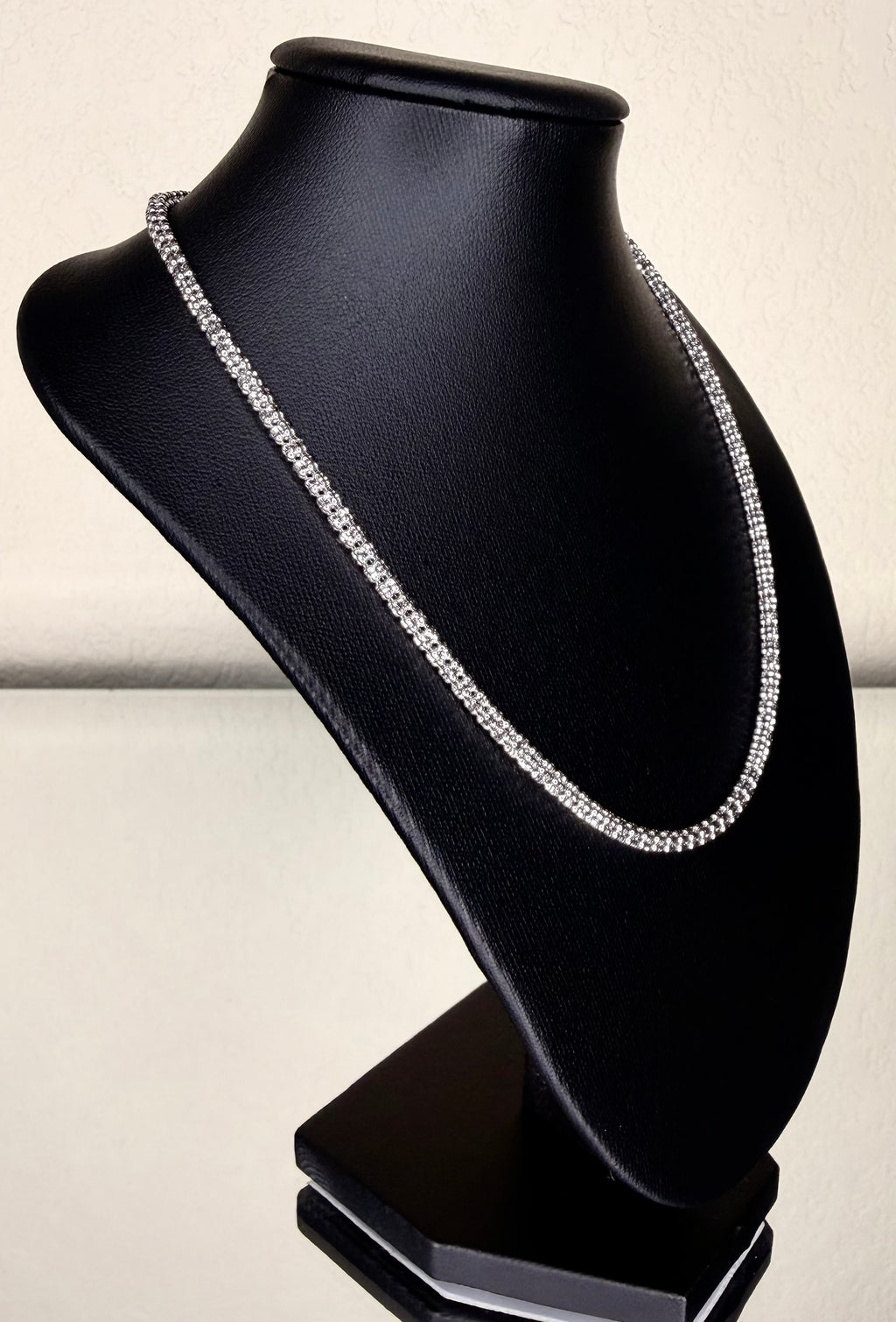 Diamond-Cut Ice Chain 10K White Gold