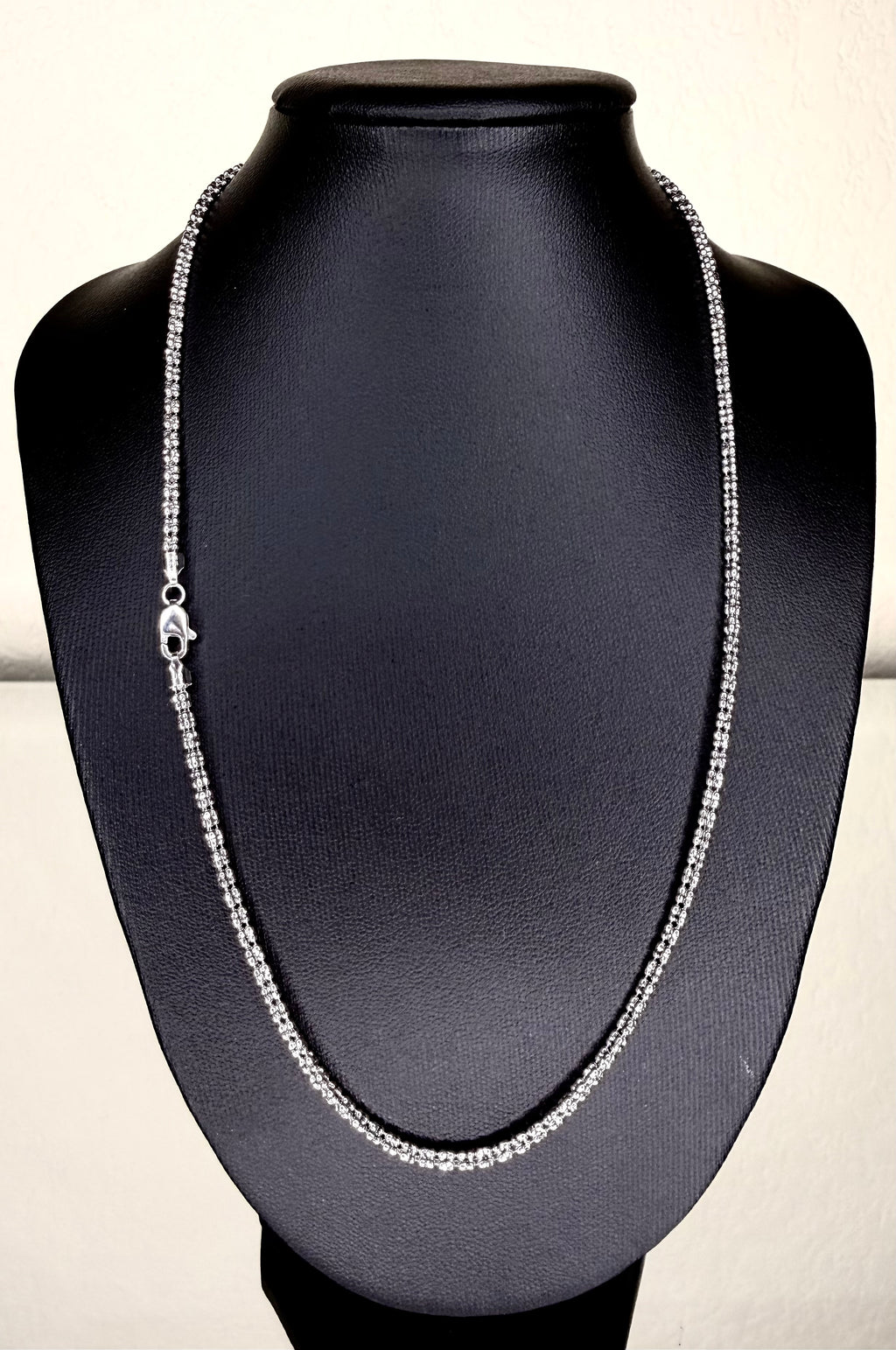 Diamond-Cut Ice Chain 10K White Gold