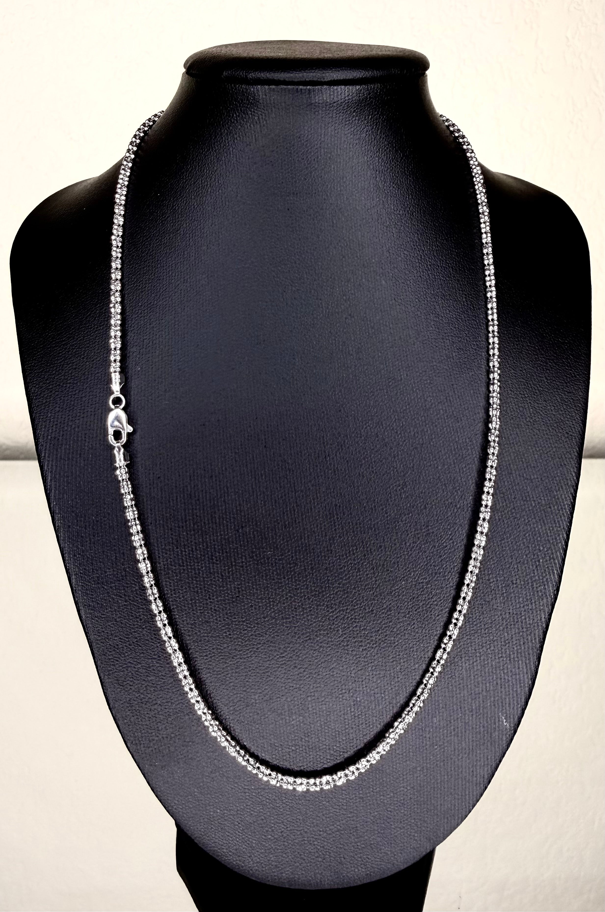 Diamond-Cut Ice Chain 10K White Gold